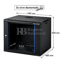 Armario Rack 12U 542x450 mm desmontado | Mural Phasak ECO PHO 2212-D